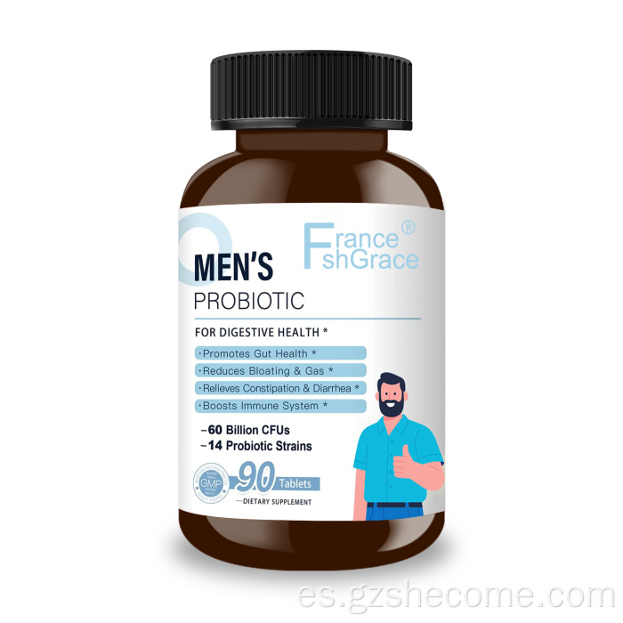 Shecome Tabletas probióticas para hombres Apoyo a la salud digestiva